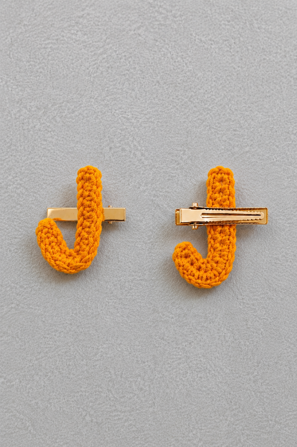 Handmade Crochet J Letter Hair Clip – Personalized Alphabet Hair Accessory