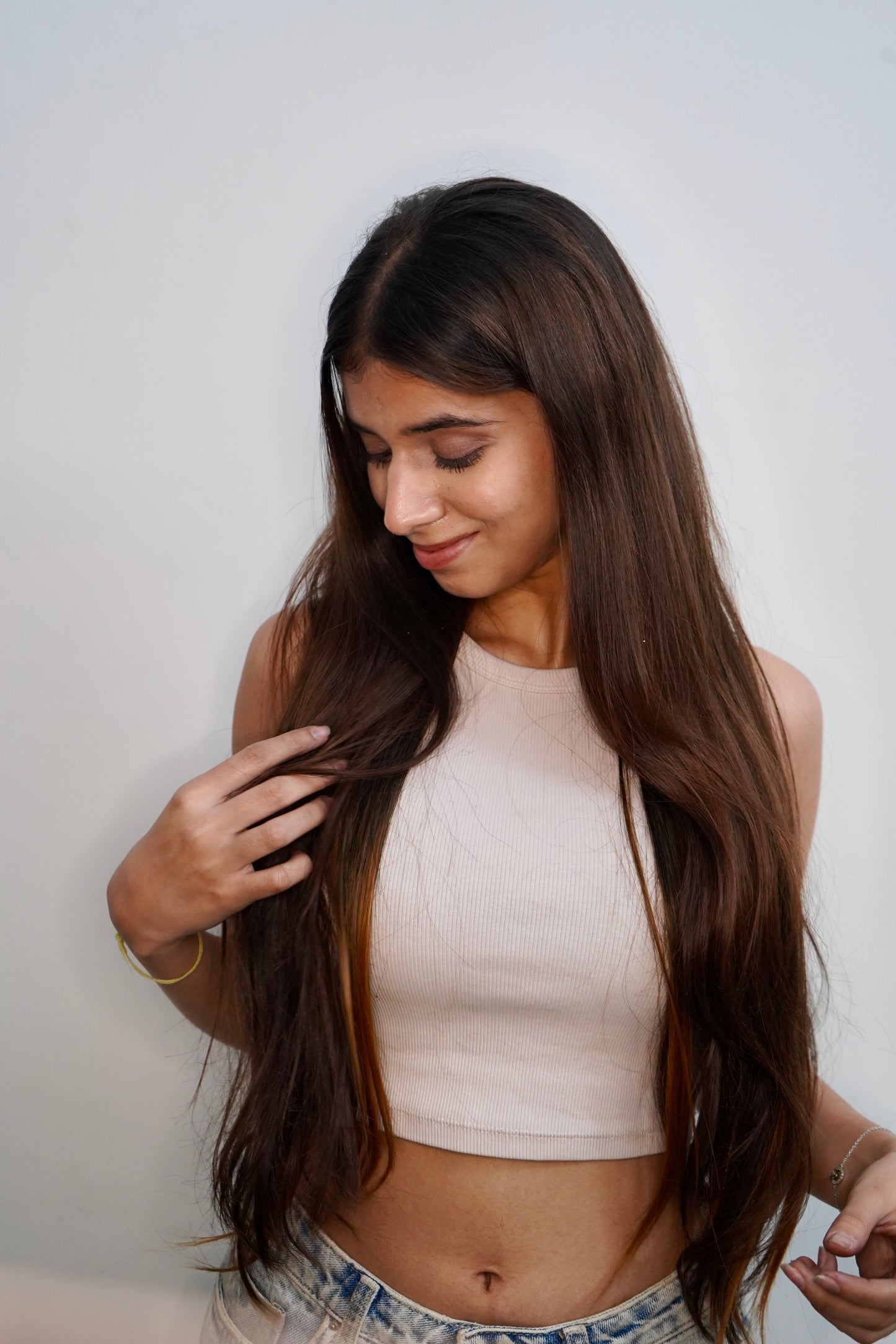 Colored hair extensions volumizer for women