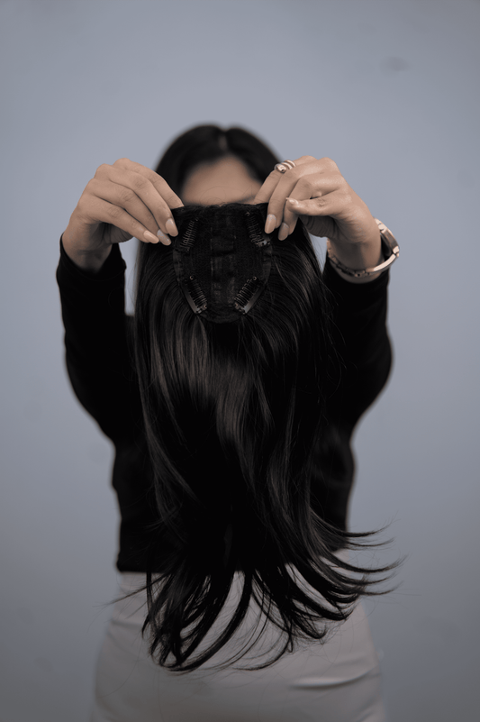 3.5*4- 4 clips Scalp Topper (Brown)